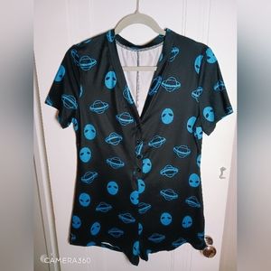 Alien UFO Print Romper